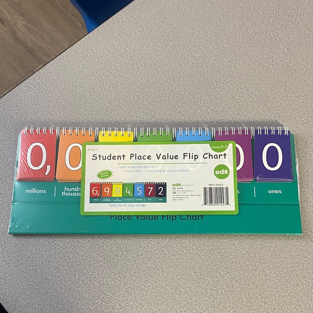 EDX Education Brand Student Place Value Flip Chart - Multicolor